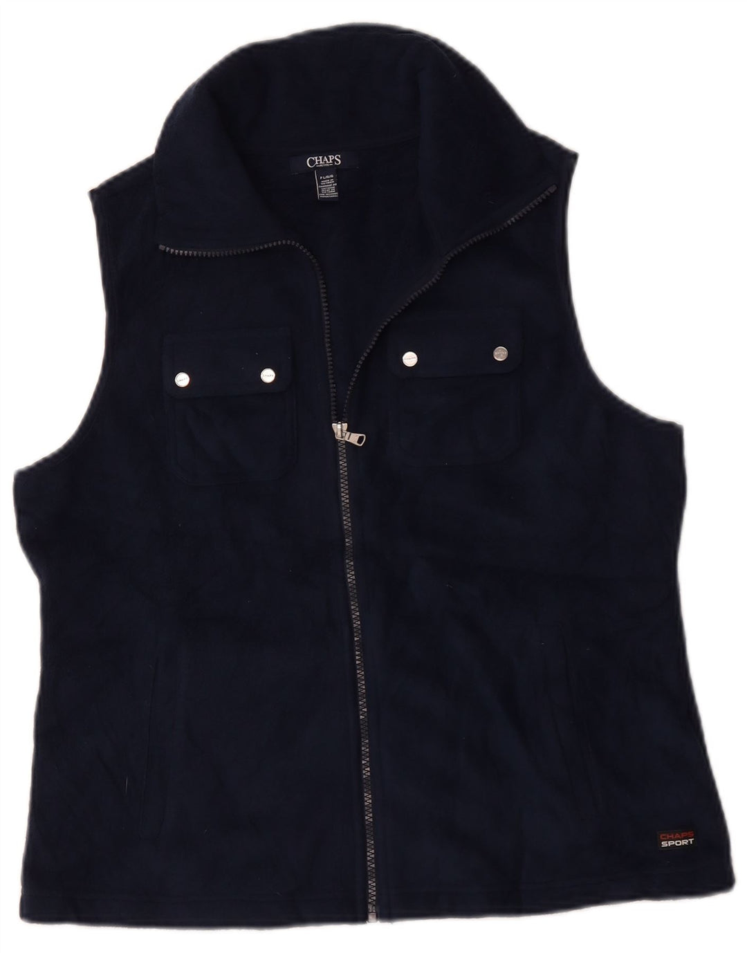 Chaps Womens Petite Fleece Gilet UK 16 Large Navy Blue Polyester