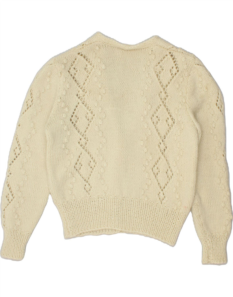 VINTAGE Womens Cardigan Sweater UK 16 Large Beige | Vintage Vintage | Thrift | Second-Hand Vintage | Used Clothing | Messina Hembry 
