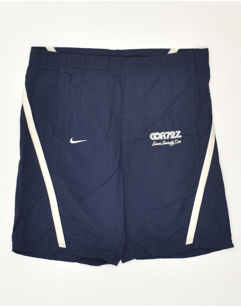 NIKE Boys Graphic Sport Shorts 10-11 Years Medium Navy Blue Nylon | Vintage Nike | Thrift | Second-Hand Nike | Used Clothing | Messina Hembry 