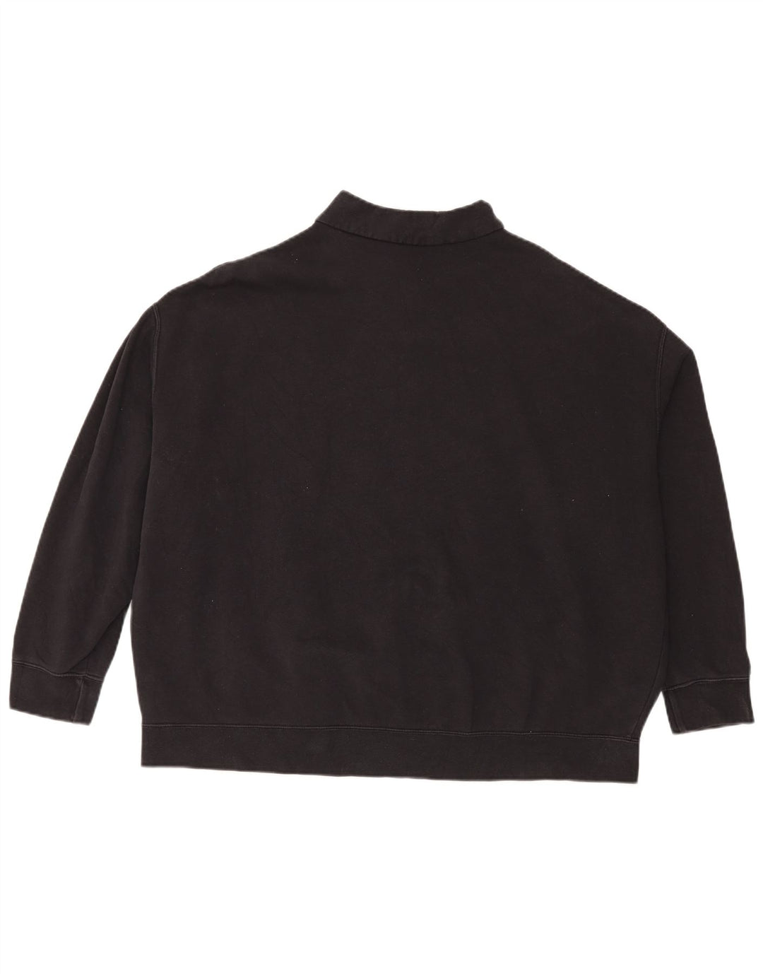 Nike Womens Oversized Zip Neck Sweatshirt Jumper UK 16 Large Black Cotton