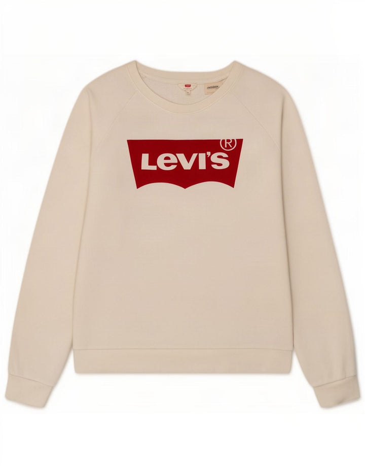 Levi's Mens Graphic Sweatshirt Jumper Medium White Cotton
