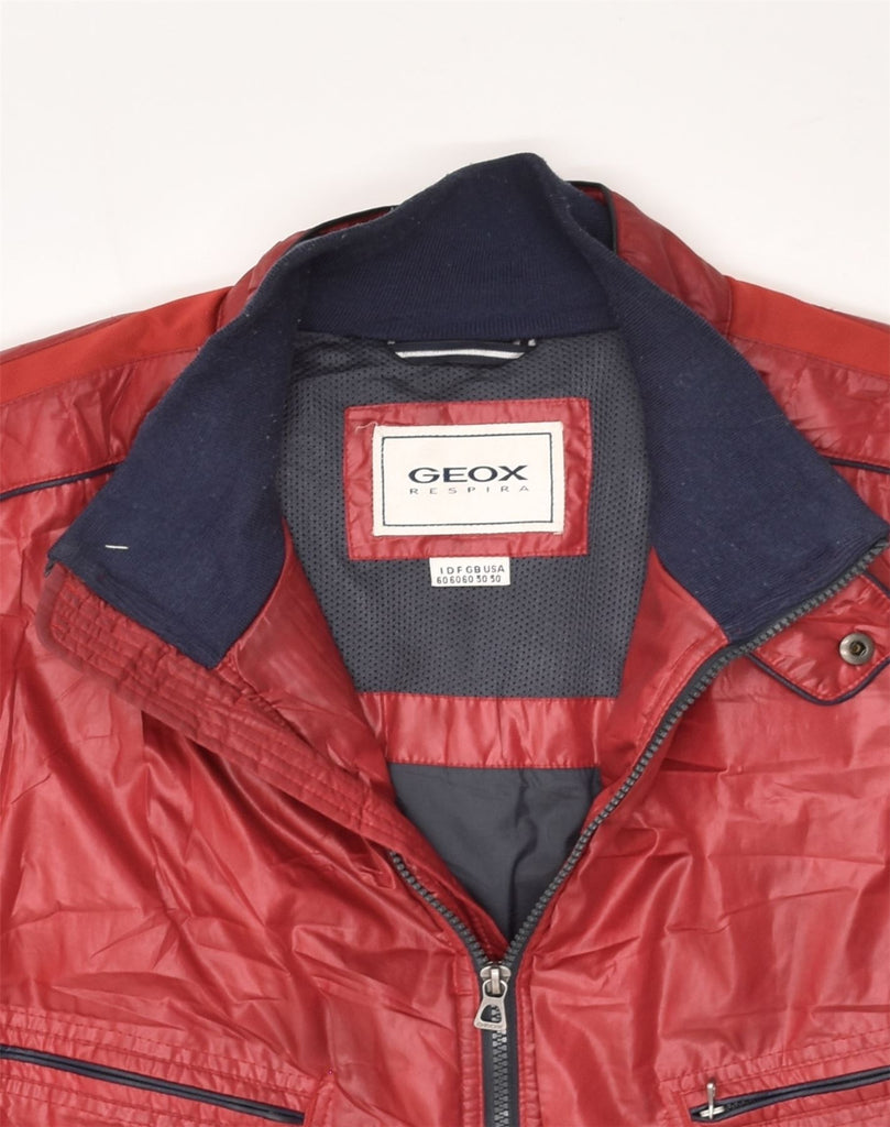 GEOX Mens Bomber Jacket UK 50 3XL Red Polyester | Vintage Geox | Thrift | Second-Hand Geox | Used Clothing | Messina Hembry 