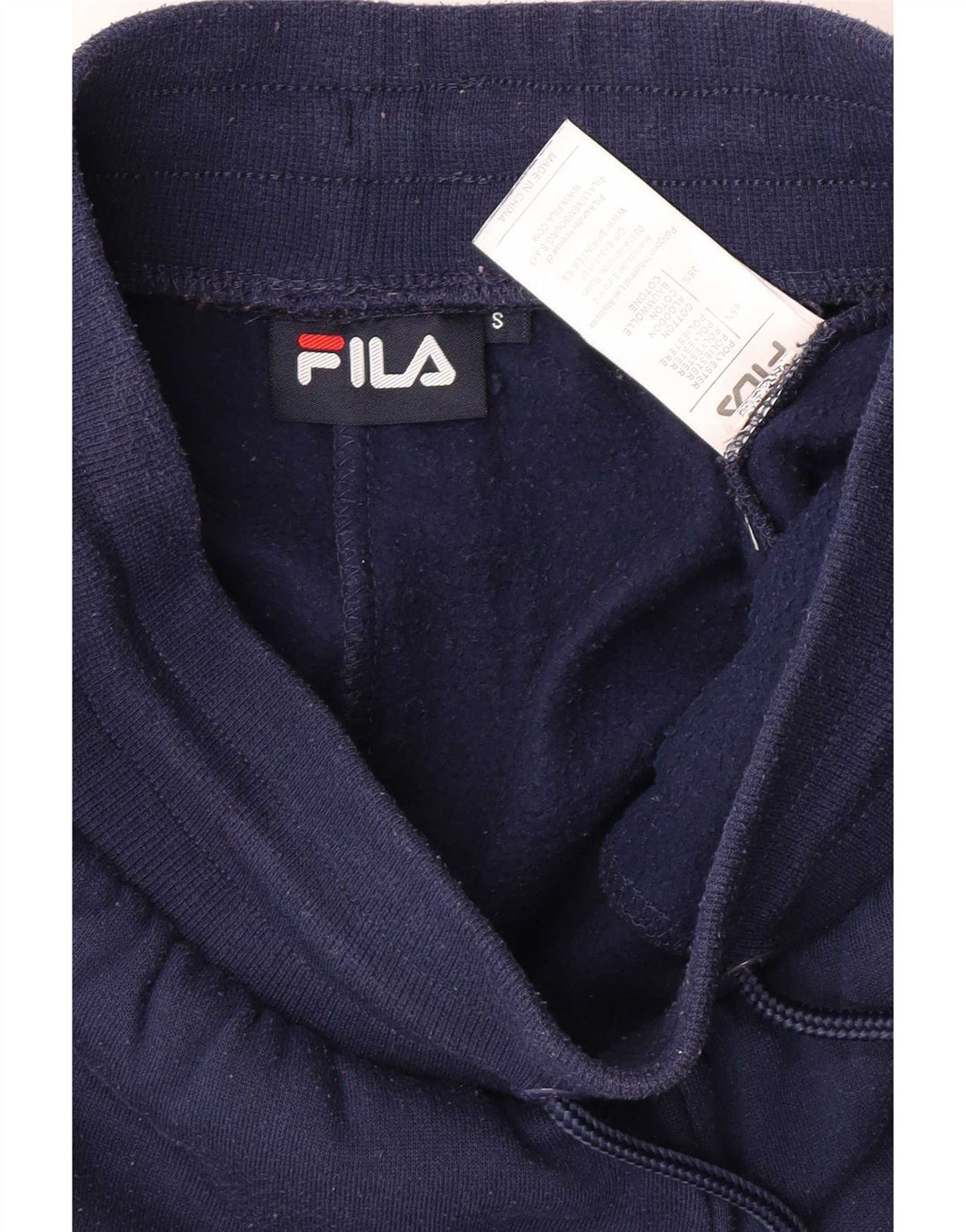 Fila Mens Tracksuit Trousers Joggers Small Navy Blue Colourblock Polyester