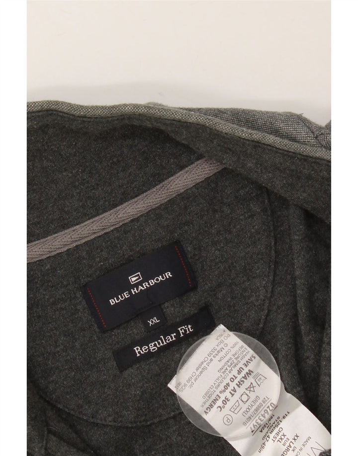 Marks & Spencer Mens Zip Neck Sweatshirt Jumper UK 47/49 2XL Grey