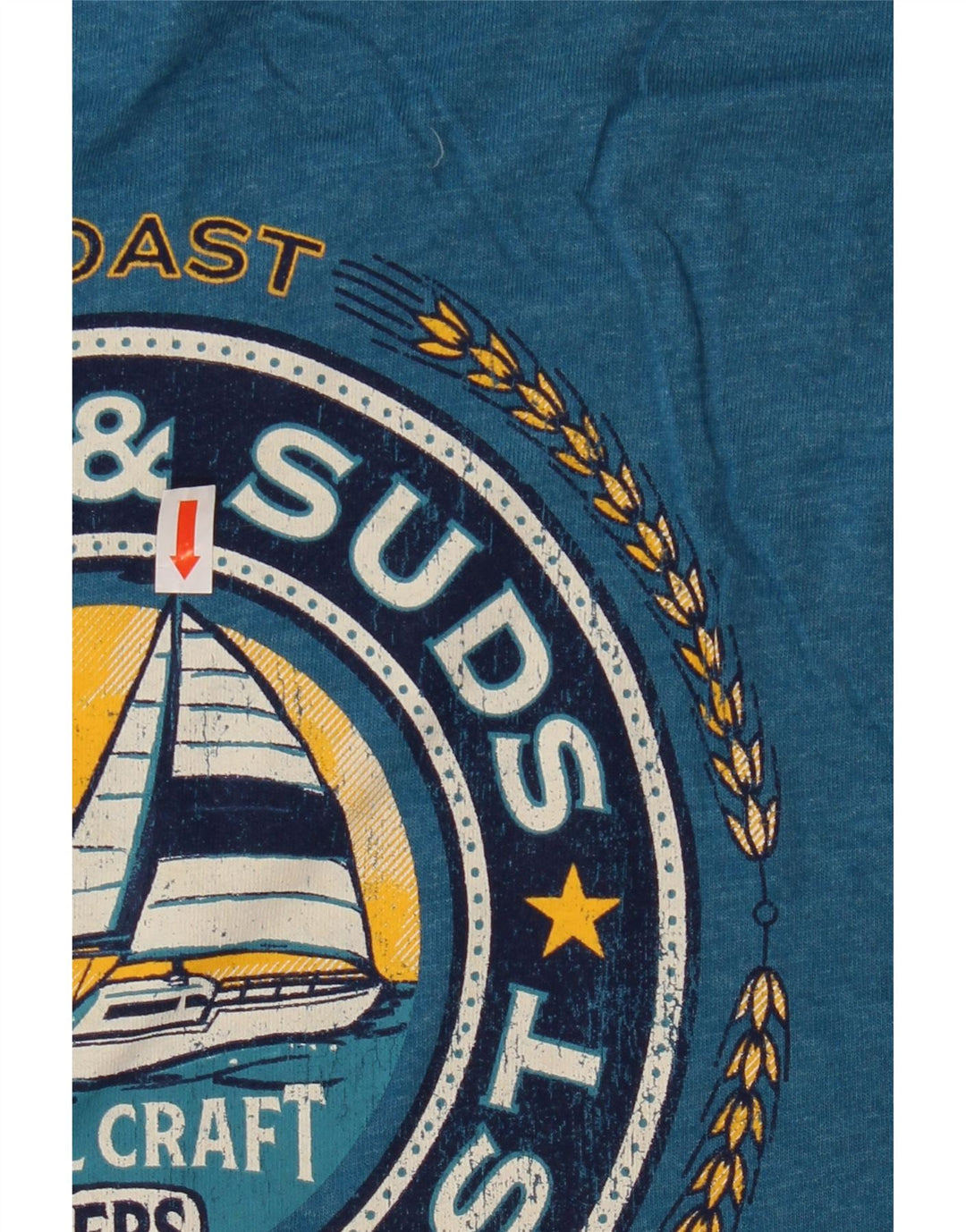 Izod Mens Salt Water Graphic T-Shirt Top Large Blue Cotton