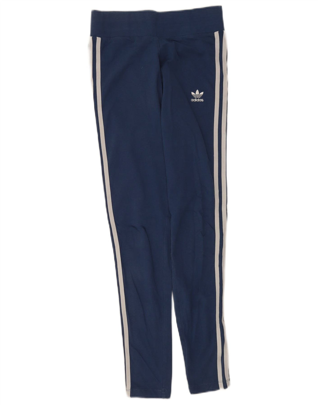 Adidas Womens Leggings UK 10 Small Navy Blue Cotton