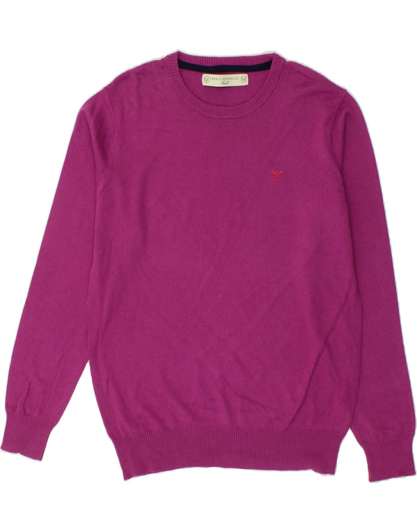 CREW CLOTHING Mens Crew Neck Jumper Sweater Small Pink Cotton