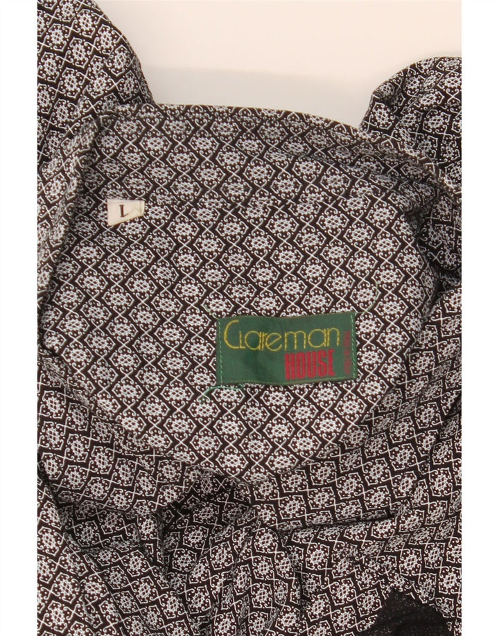 VINTAGE Mens Shirt Large Black Geometric