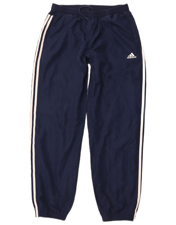 ADIDAS Womens Tracksuit Trousers Joggers Medium Navy Blue Polyester Sports