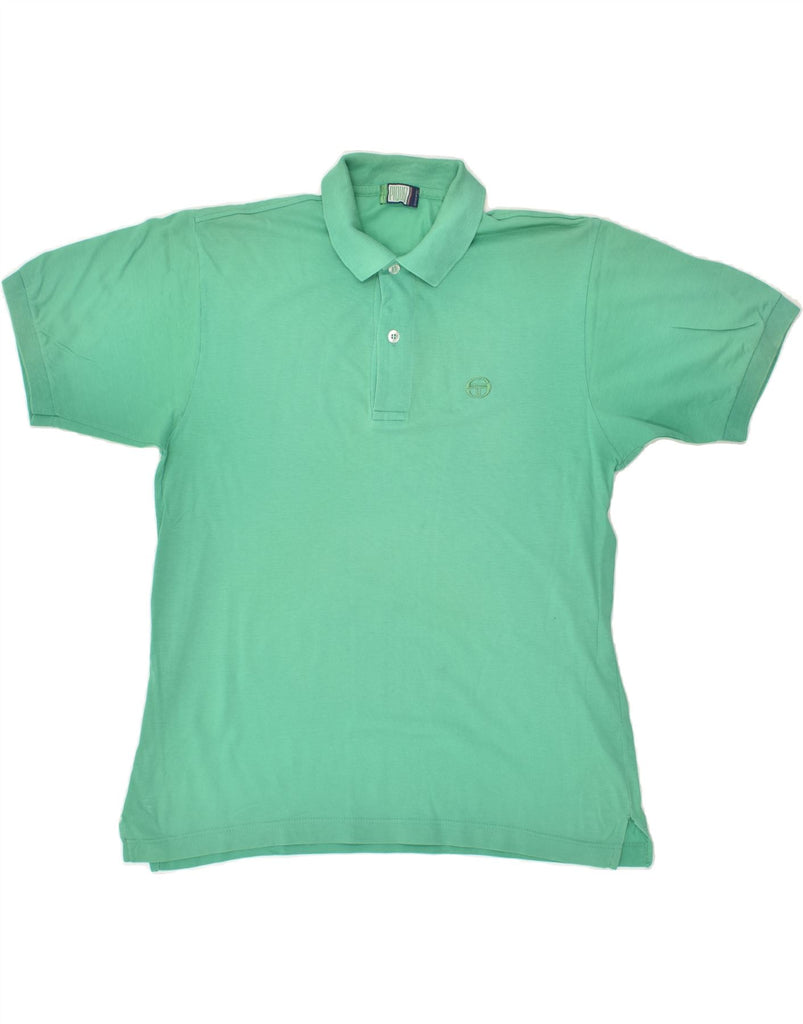 SERGIO TACCHINI Mens Polo Shirt IT 46 Small Green Cotton | Vintage Sergio Tacchini | Thrift | Second-Hand Sergio Tacchini | Used Clothing | Messina Hembry 