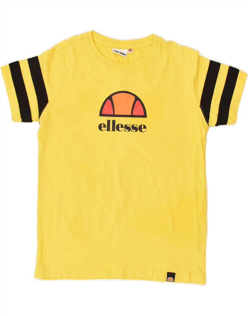 ELLESSE Boys Graphic T-Shirt Top 9-10 Years Yellow Cotton | Vintage Ellesse | Thrift | Second-Hand Ellesse | Used Clothing | Messina Hembry 