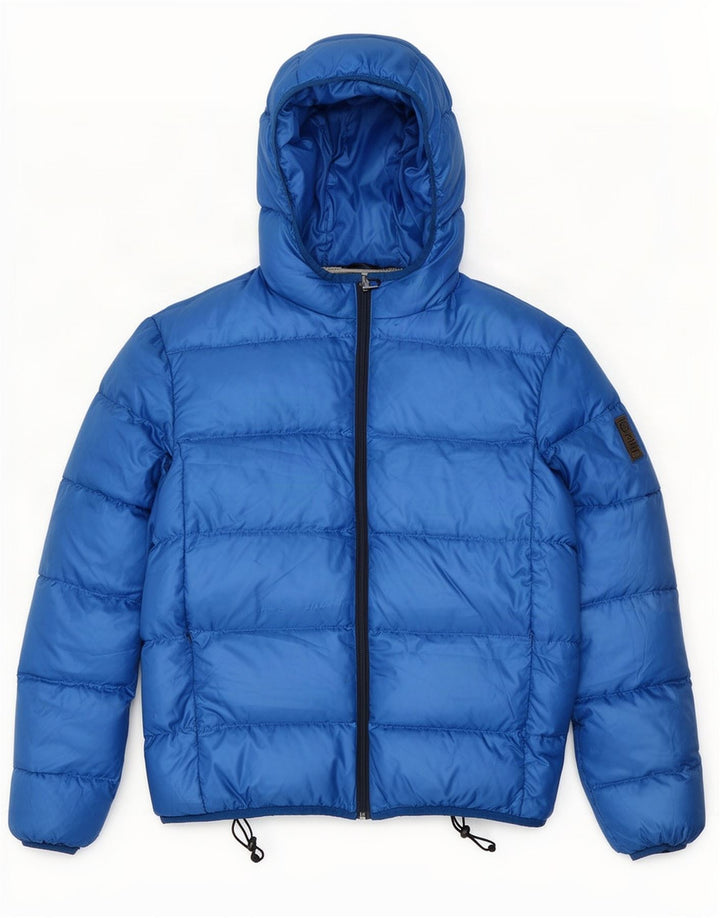 Replay Mens Hooded Padded Jacket UK 38 Medium Blue Polyester