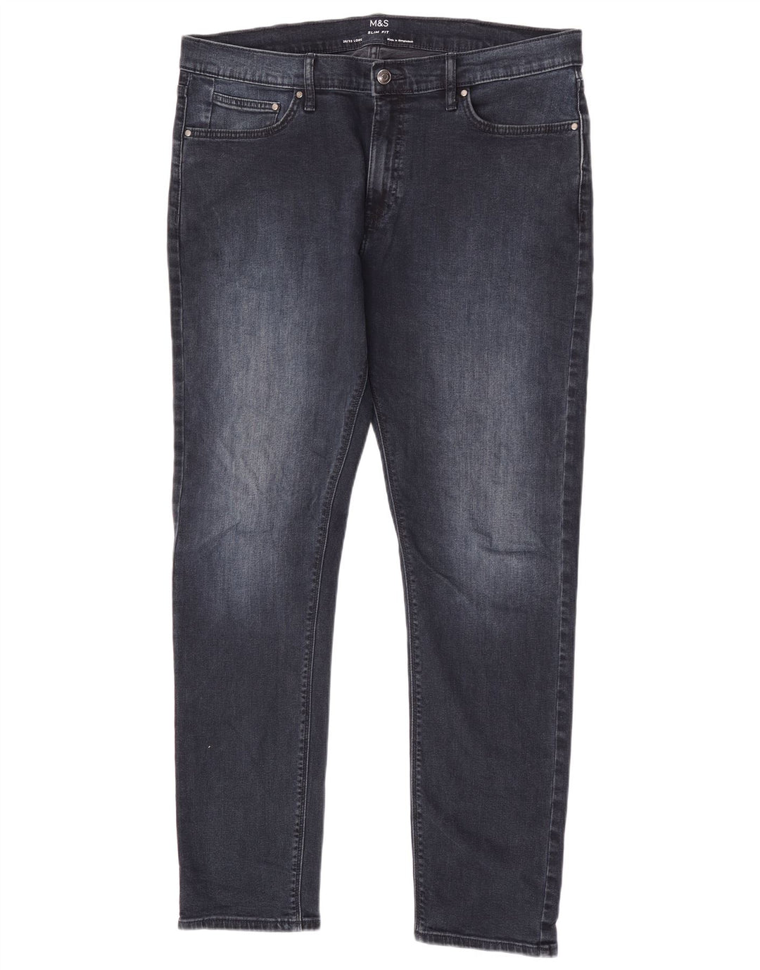 Marks & Spencer Mens Slim Jeans W36 L33 Navy Blue Cotton