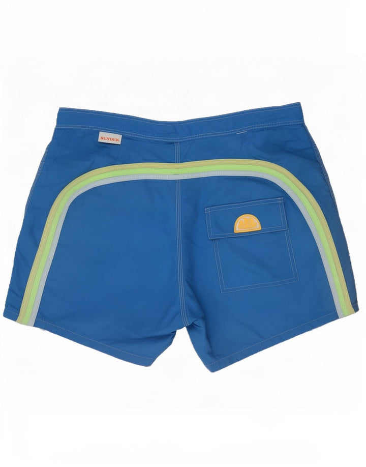 Sundek Mens Regular Swimming Shorts Large Blue Colourblock Nylon