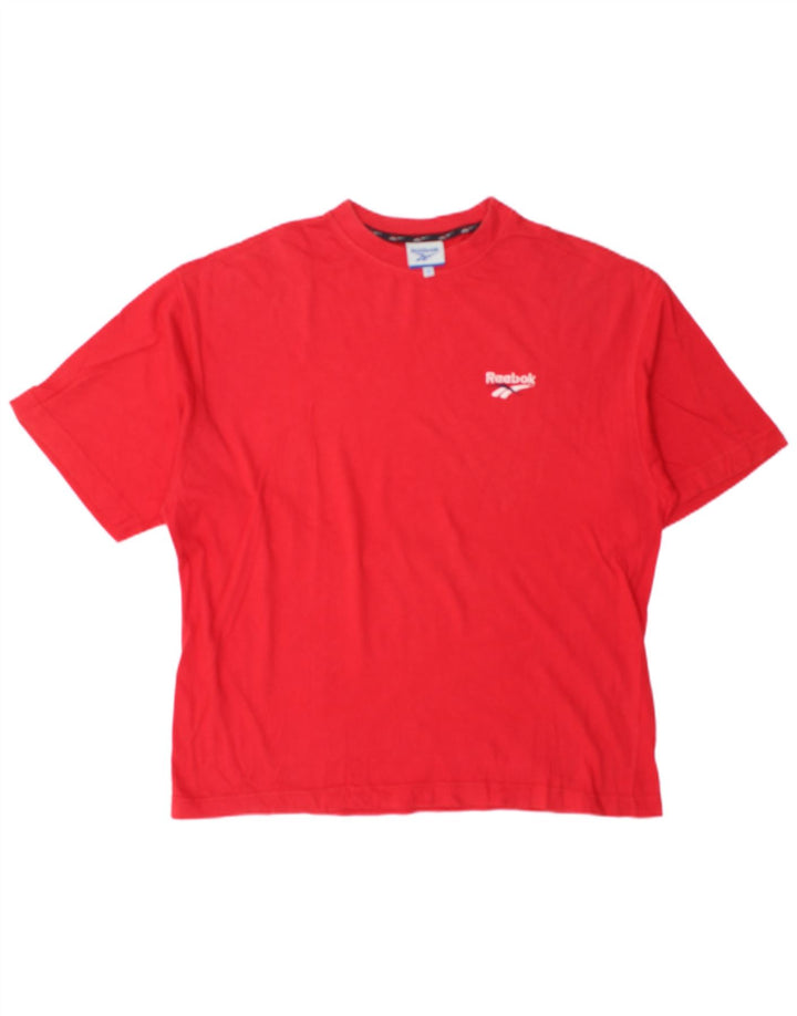 REEBOK Mens Loose Fit T-Shirt Top Small Red Cotton