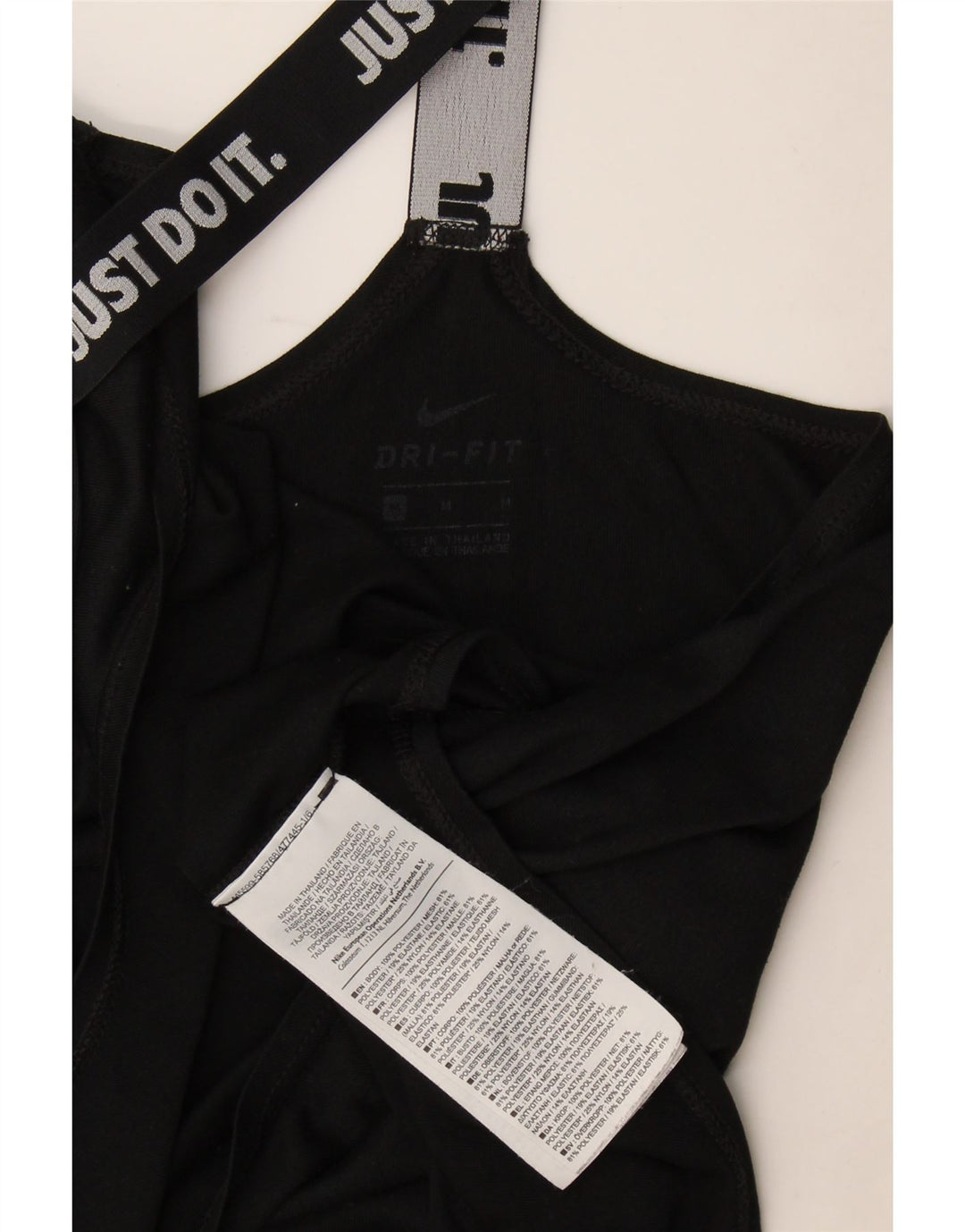 Nike Womens Dri Fit Graphic Vest Top UK 12 Medium Black Polyester