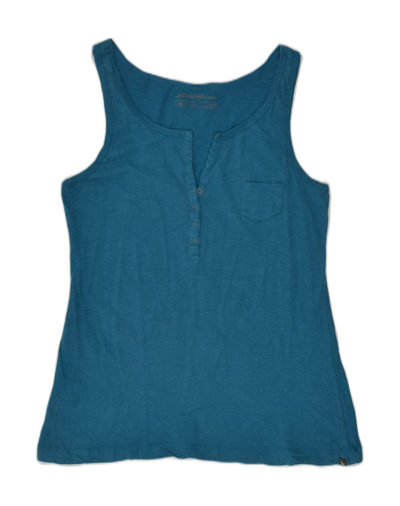 EDDIE BAUER Womens Vest Top UK 12 Medium Blue Cotton | Vintage Eddie Bauer | Thrift | Second-Hand Eddie Bauer | Used Clothing | Messina Hembry 