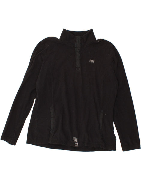 HELLY HANSEN Womens Button Neck Fleece Jumper UK 18 XL Black