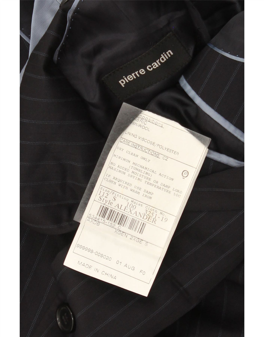 Pierre Cardin Mens 2 Button Blazer Jacket UK 44 2XL Navy Blue Pinstripe