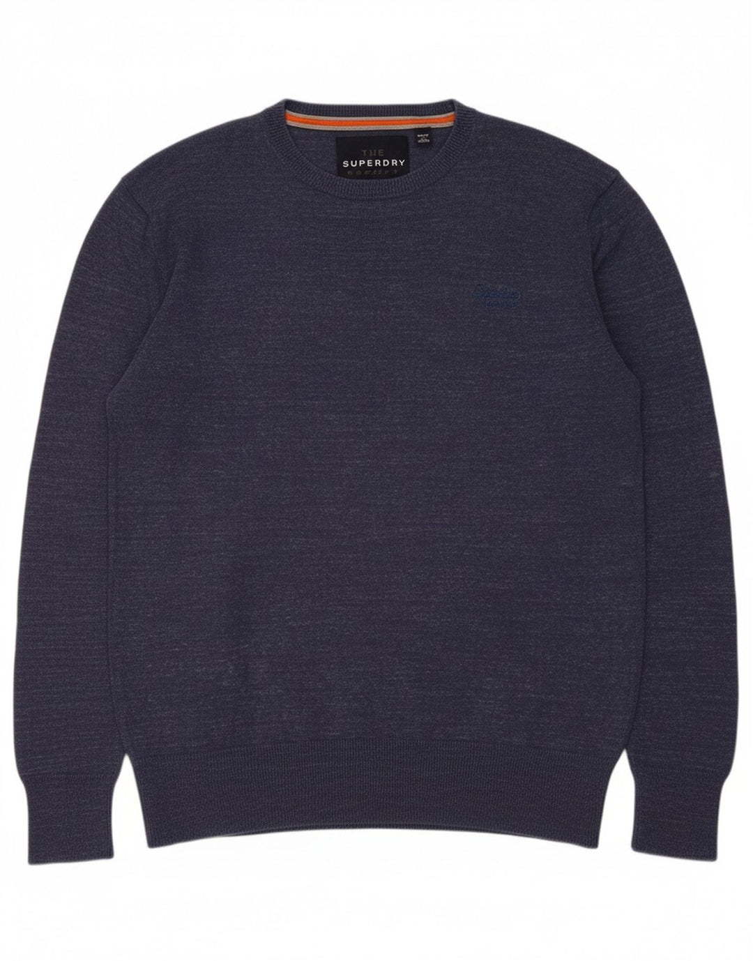 SUPERDRY Mens Crew Neck Jumper Sweater Large Navy Blue Cotton