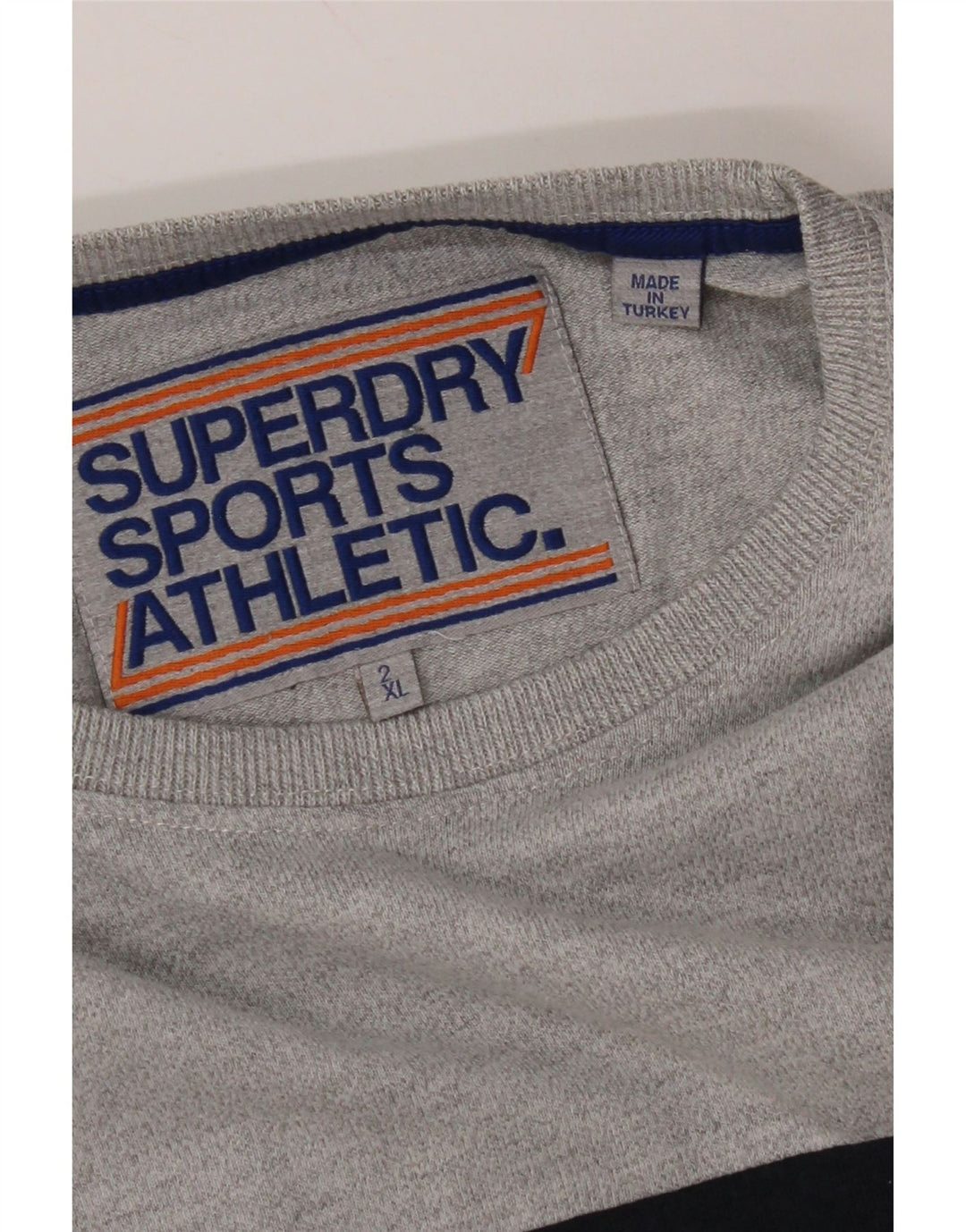 SUPERDRY Womens Graphic T-Shirt Top 2XL Grey Colourblock