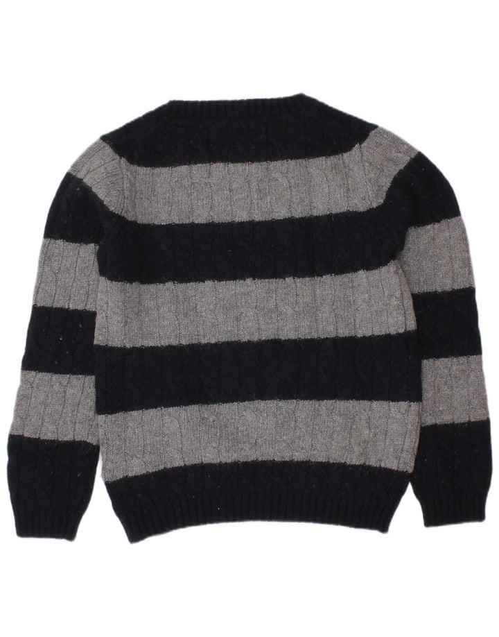 Massimo Dutti Boys Crew Neck Jumper Sweater 5-6 Years Navy Blue Striped