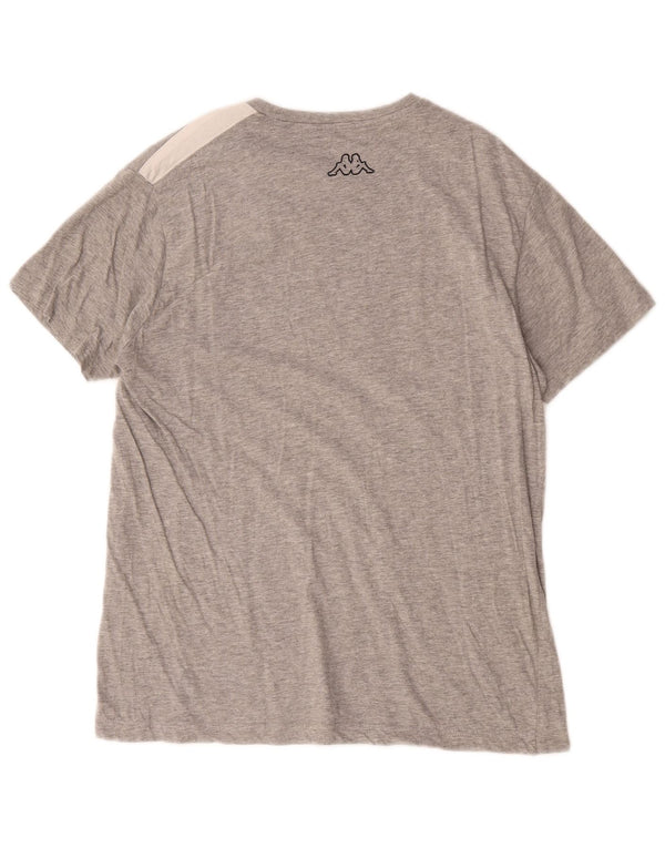 Kappa Mens Graphic T-Shirt Top XL Grey Colourblock Cotton