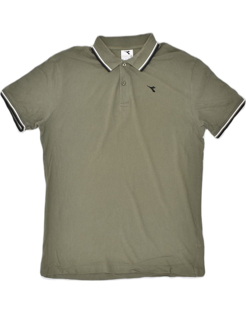 DIADORA Mens Polo Shirt XL Green Cotton Classic | Vintage | Thrift | Second-Hand | Used Clothing | Messina Hembry 