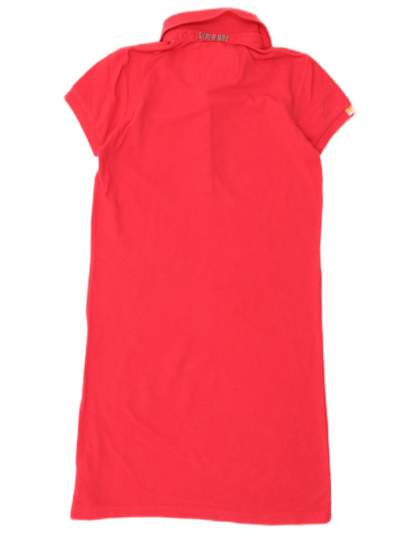 Superdry Womens Polo Dress UK 8 Small Pink Cotton