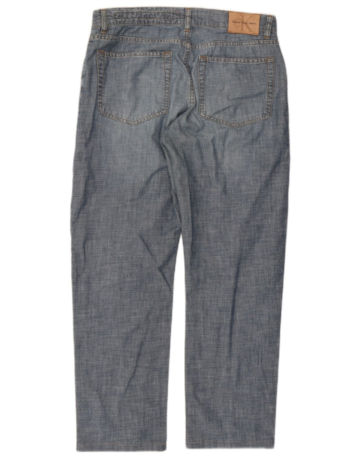 Calvin Klein Womens Straight Jeans W32 L27 Blue Cotton