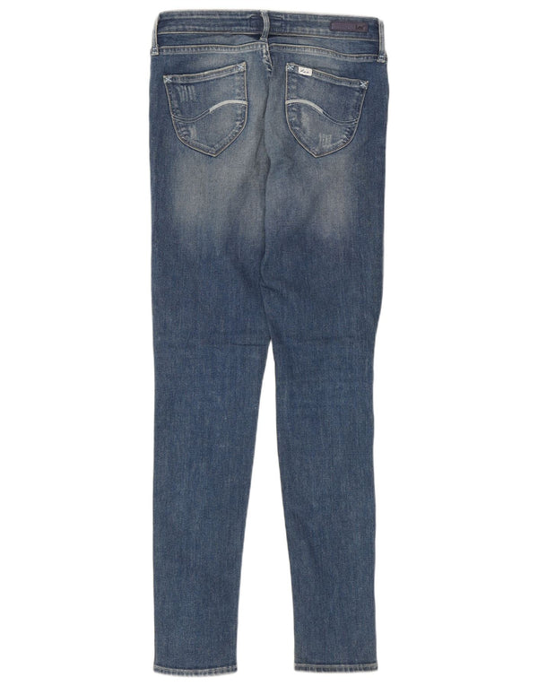 Lee Womens Distressed Skinny Jeans W28 L30 Blue Cotton