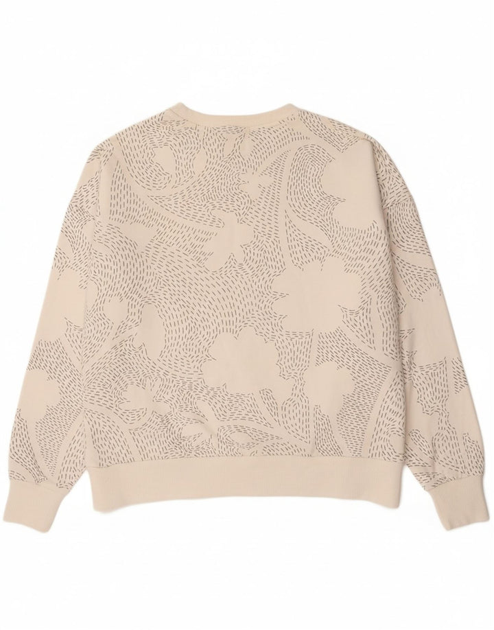 PUMA Womens Graphic Sweatshirt Jumper UK 14 Medium White Floral Cotton Vintage Puma and Second-Hand Puma from Messina Hembry 