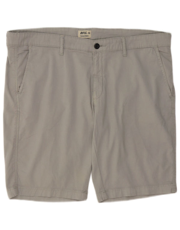 Rifle Mens Chino Shorts W38 XL Grey Cotton