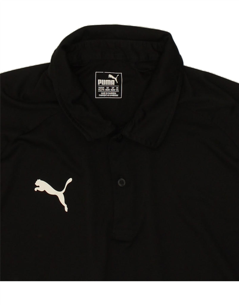 PUMA Mens Polo Shirt 2XL Black | Vintage Puma | Thrift | Second-Hand Puma | Used Clothing | Messina Hembry 