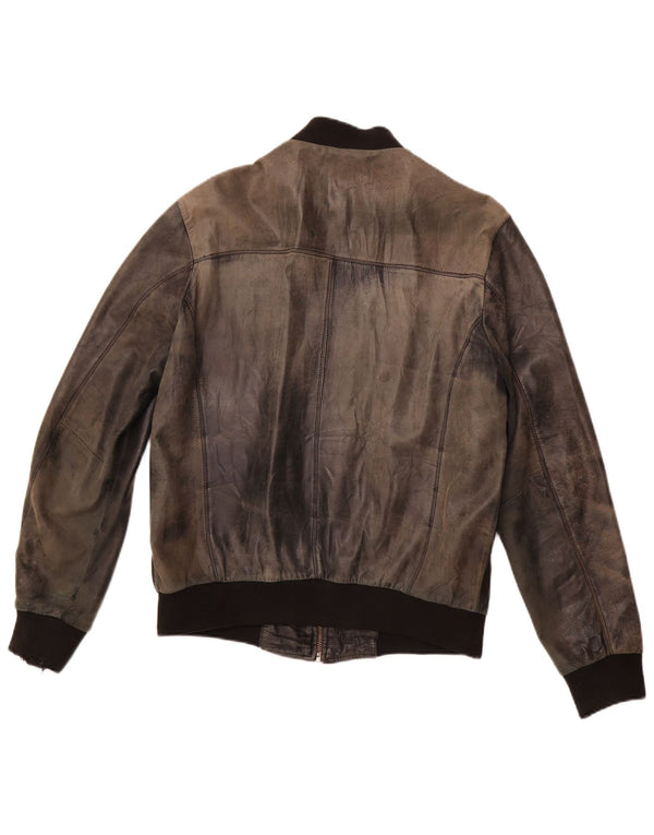 VINTAGE Mens Leather Jacket UK 38 Medium Black