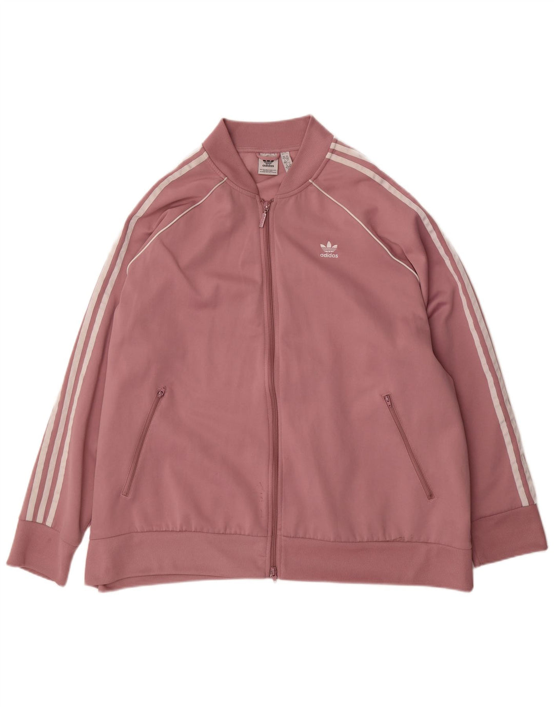 ADIDAS Womens Oversized Tracksuit Top Jacket UK 32/34 4XL Pink Cotton