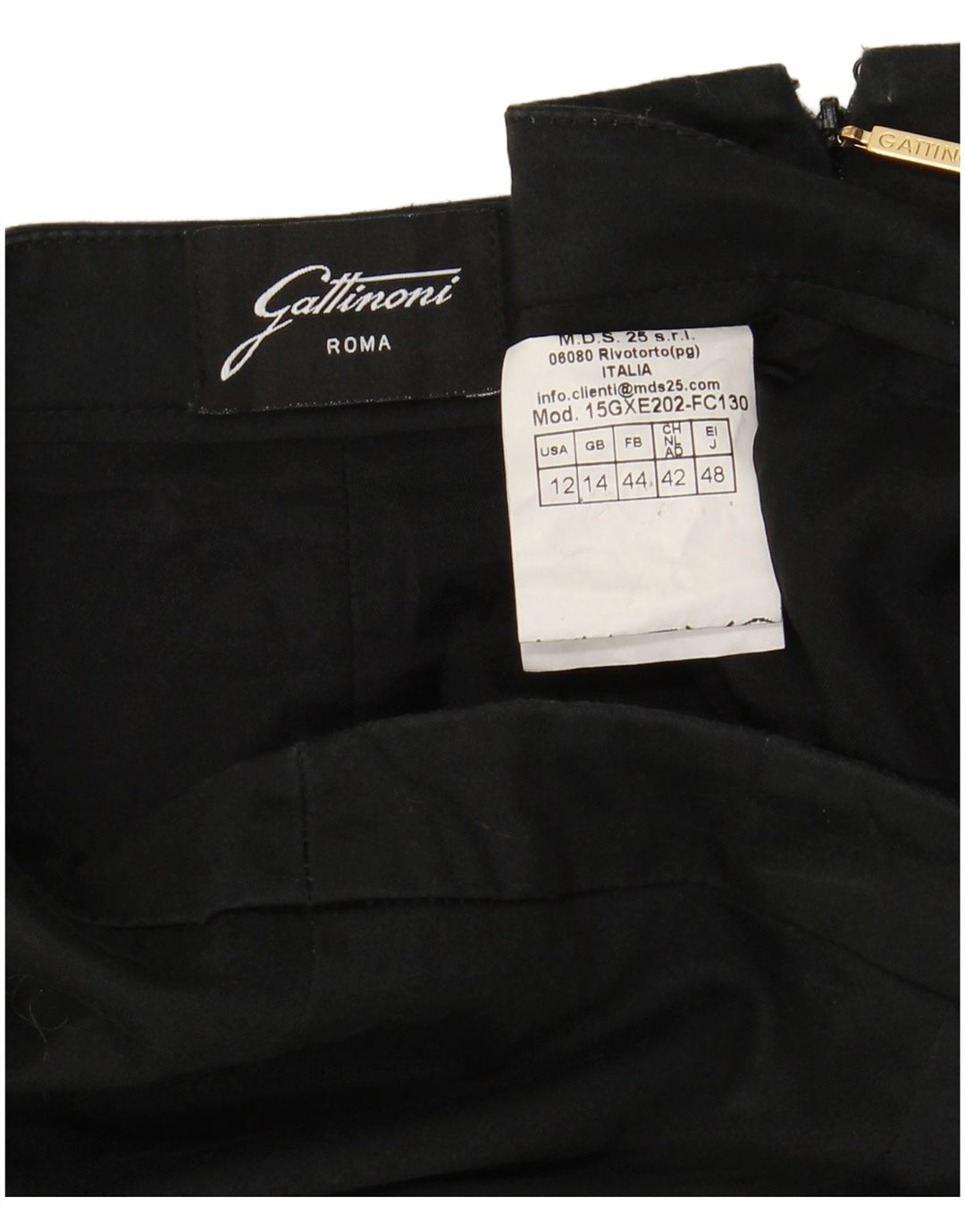 GATTINONI Womens Straight Skirt UK 14 Large W30  Black Cotton