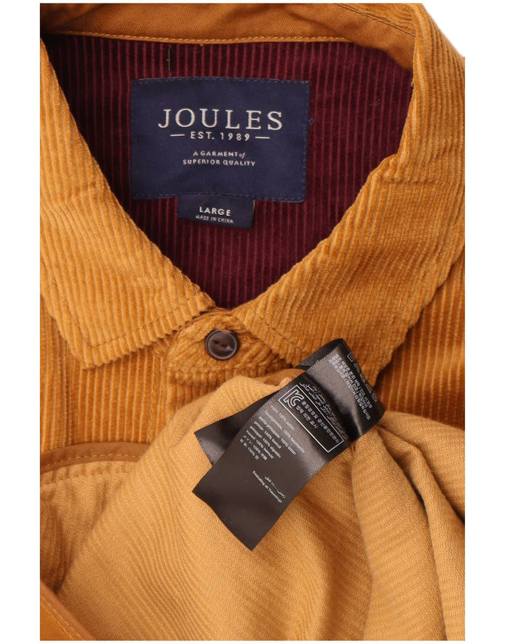 JOULES Mens Corduroy Shirt Large Brown Cotton