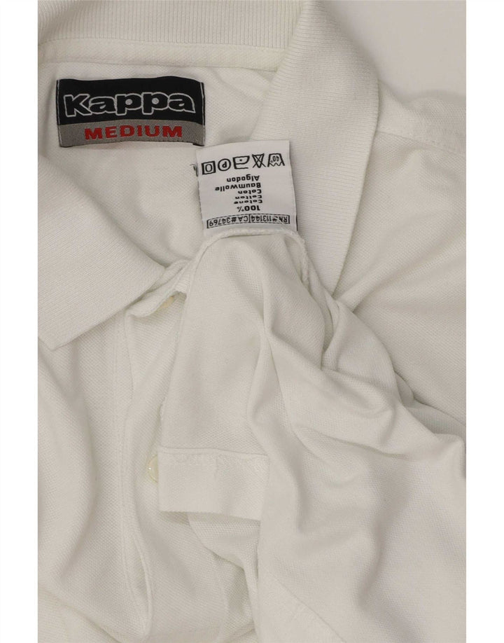 Kappa Mens Polo Shirt Medium White Cotton