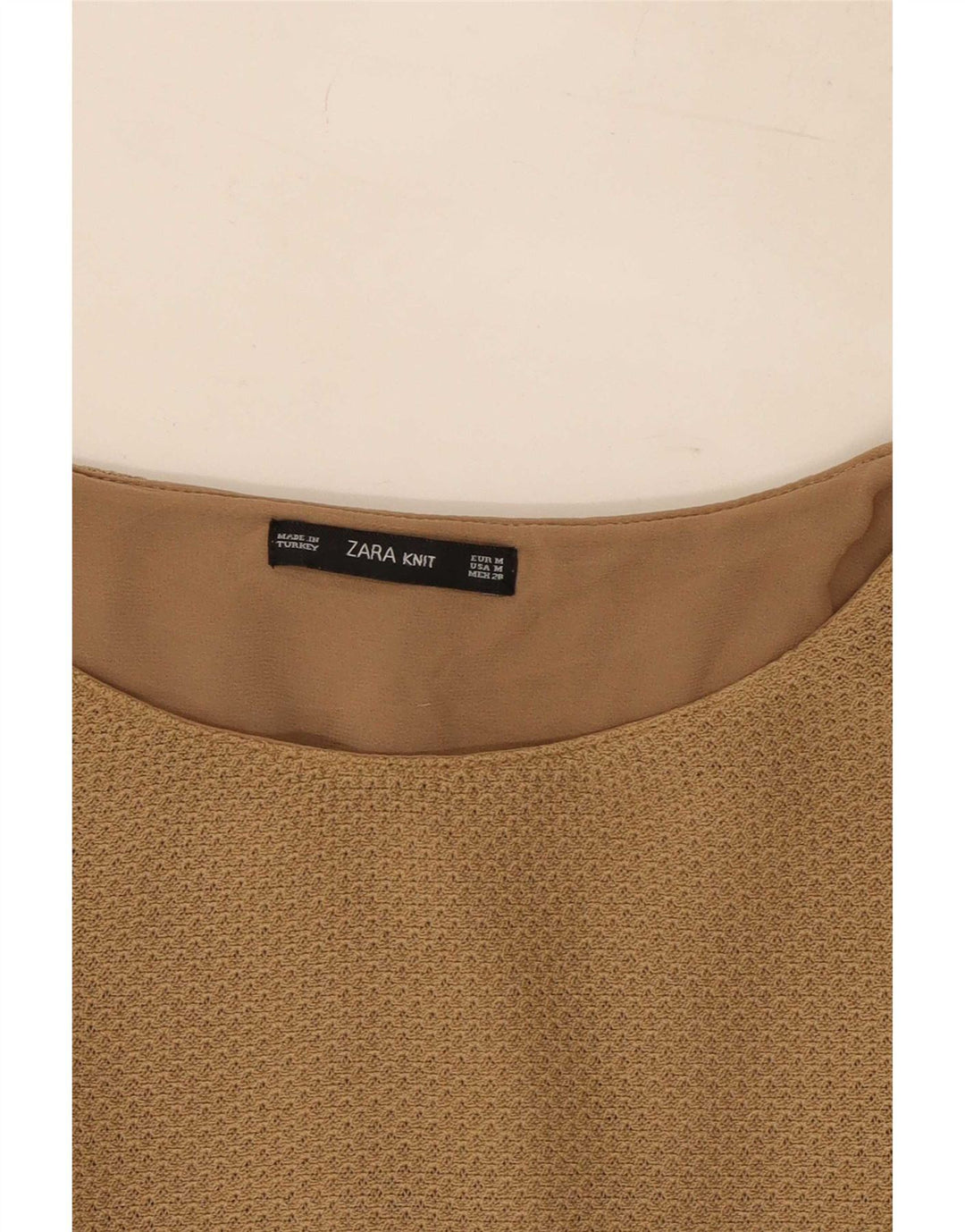 Zara Womens Long Sleeve Blouse Top UK 12 Medium Beige