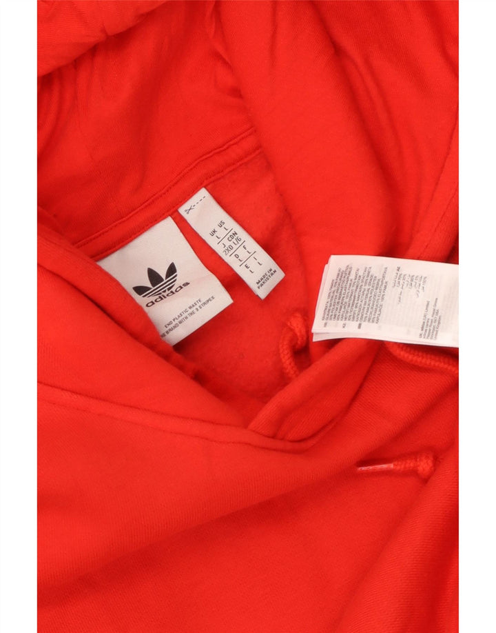 Adidas Mens Hoodie Jumper Large Red Cotton