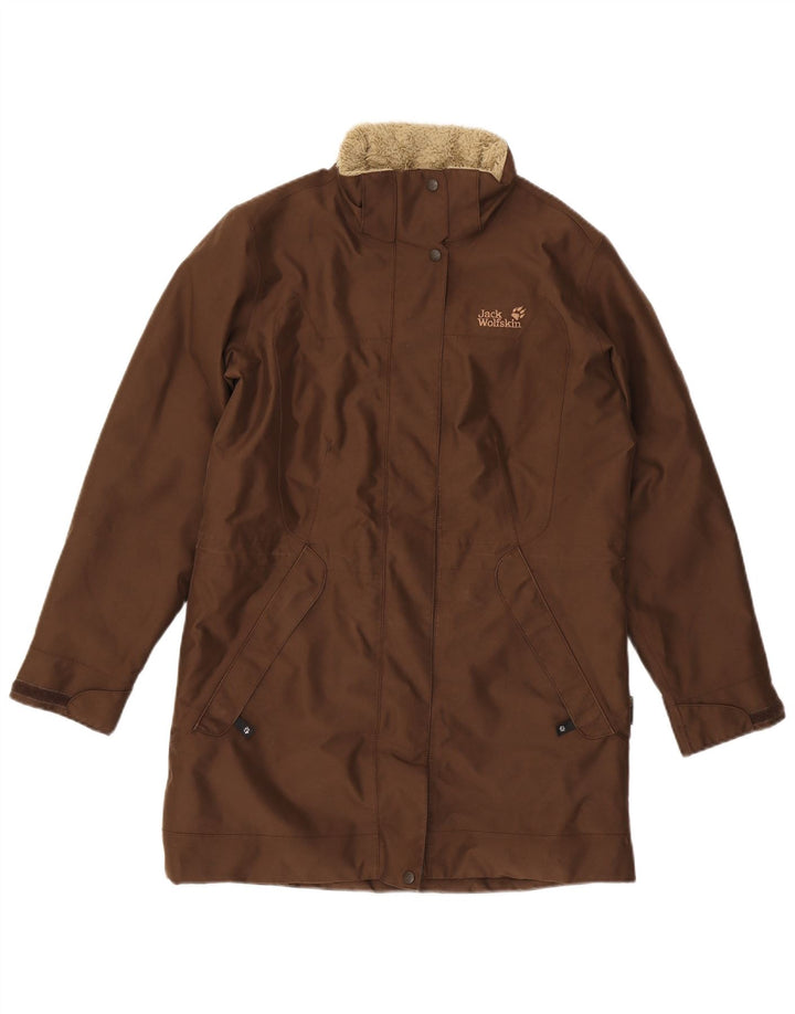 Jack Wolfskin Womens Sherpa Windbreaker Coat UK 12/14 Medium Brown