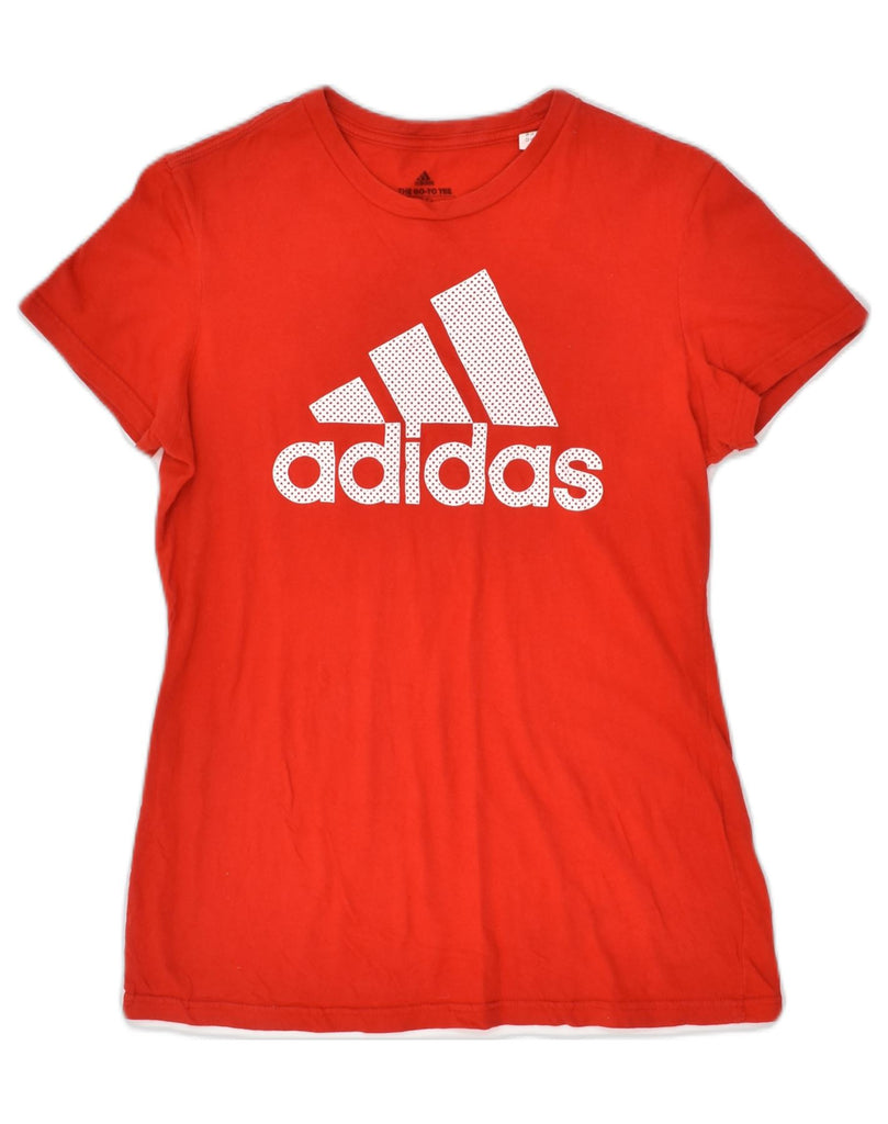 ADIDAS Womens Graphic T-Shirt Top UK 10 Small Red Cotton | Vintage Adidas | Thrift | Second-Hand Adidas | Used Clothing | Messina Hembry 