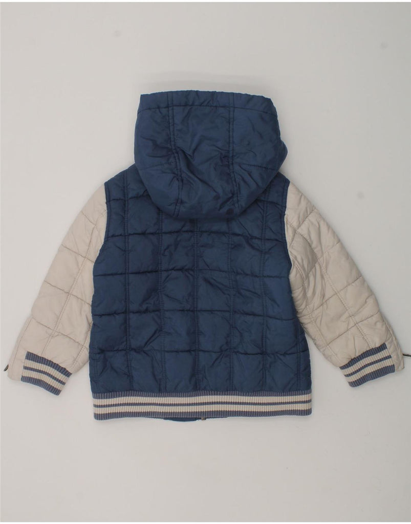 TIMBERLAND Boys Graphic Hooded Padded Jacket 2-3 Years Blue Colourblock | Vintage Timberland | Thrift | Second-Hand Timberland | Used Clothing | Messina Hembry 