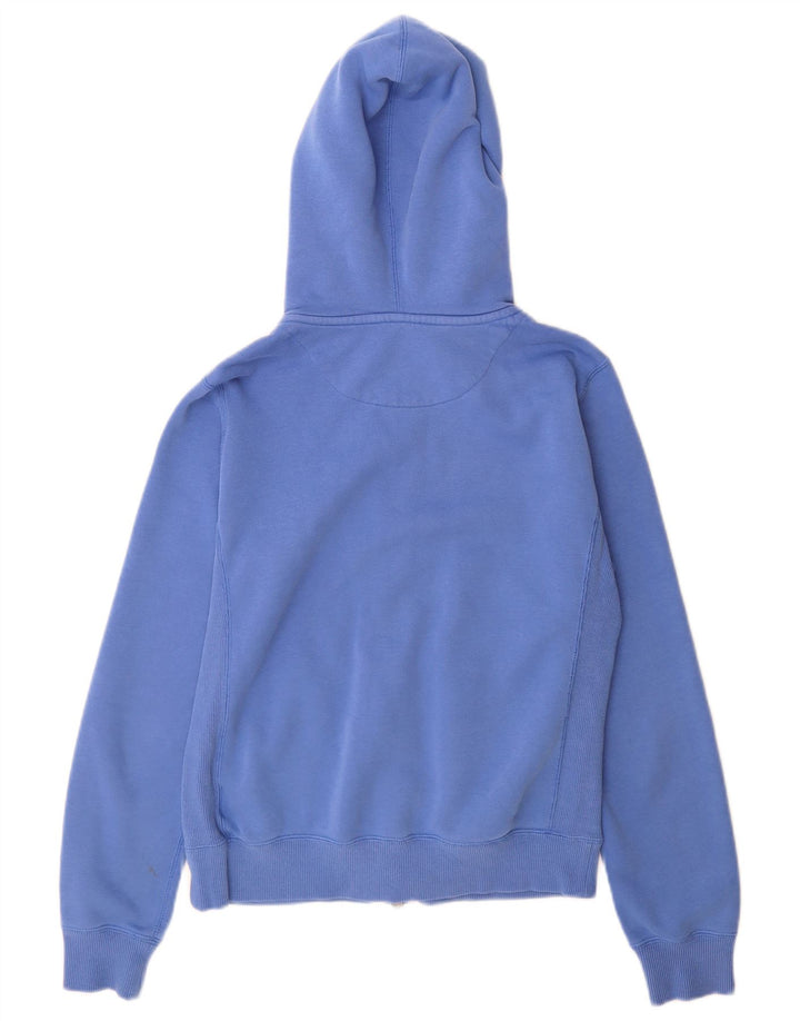 Nike Womens Zip Hoodie Sweater UK 12 Medium Blue Cotton