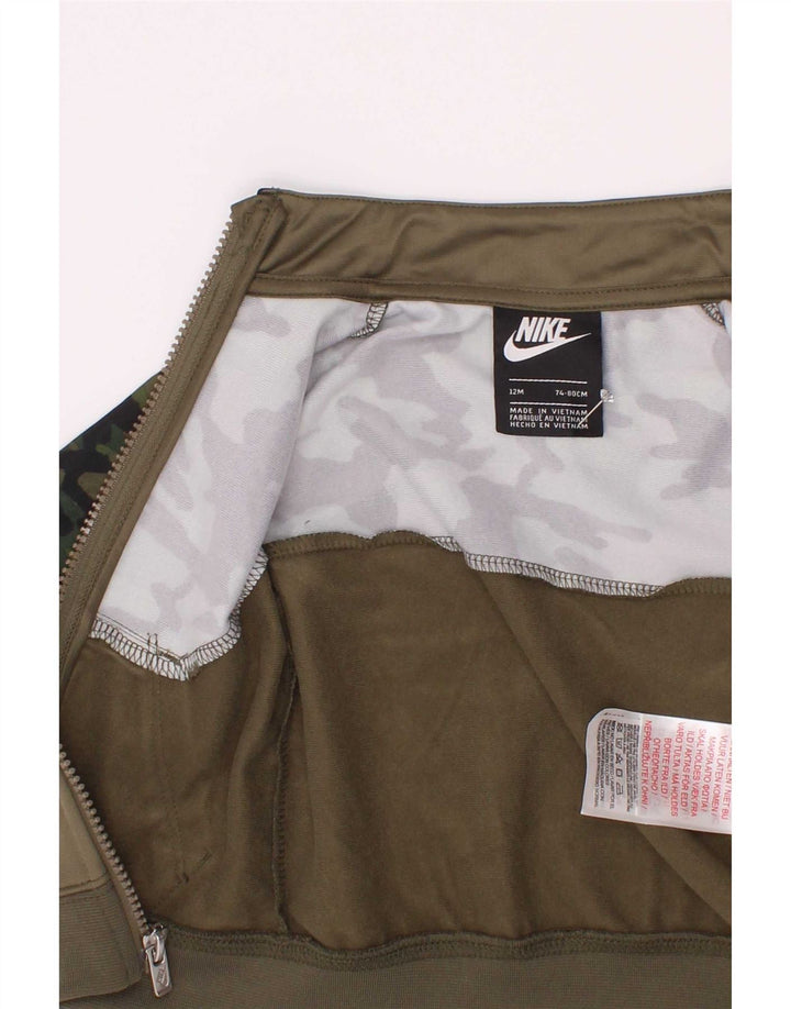 Nike Baby Boys Tracksuit Top Jacket 9-12 Months Khaki Camouflage Polyester