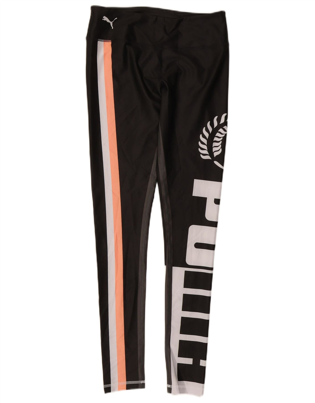 PUMA Womens Graphic Leggings UK 12 Medium  Black Colourblock Polyester