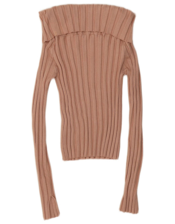 Zara Girls Roll Neck Jumper Sweater 9-10 Years XL Pink Viscose