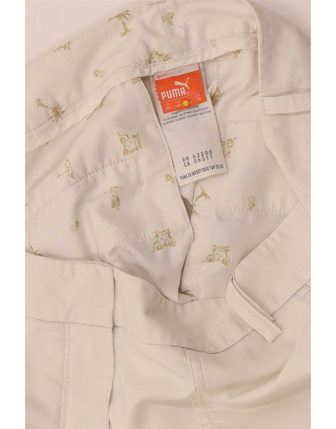 Puma Womens Slim Chino Trousers UK 10 Small W32 L28 White Polyester