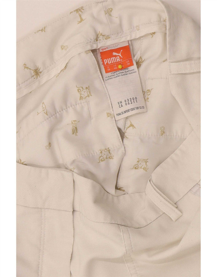 Puma Womens Slim Chino Trousers UK 10 Small W32 L28 White Polyester